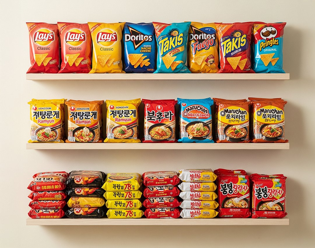 Cameron Snacks Dry goods on a shelf for purchase